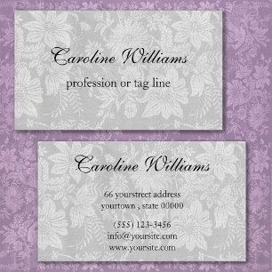 Elegant simple Vintage floral damask Business Card