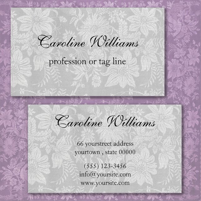 Elegant simple Vintage floral damask Business Card (Creator Uploaded)