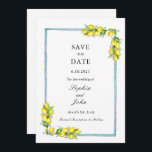 Elegant simple Vintage Lemons save the date<br><div class="desc">Watercolor Vintage Lemon Wedding SAVE the DATE card | Customisable card featuring watercolor illustration of lemons. This lemon save the date cards are perfect for spring and summer weddings. Personalise text font style,  colour,  and size. Matching items are available..</div>