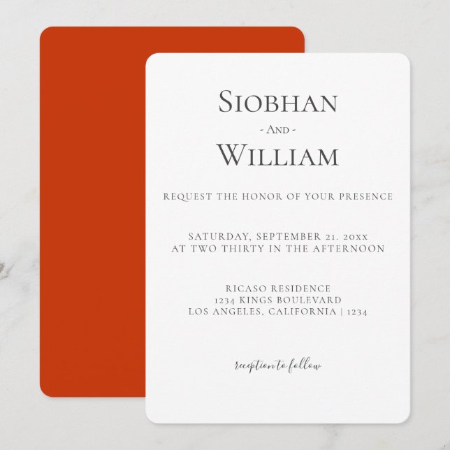Elegant Simple Wedding (Front/Back)