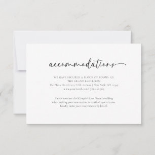Elegant Simple Wedding Accommodation Card