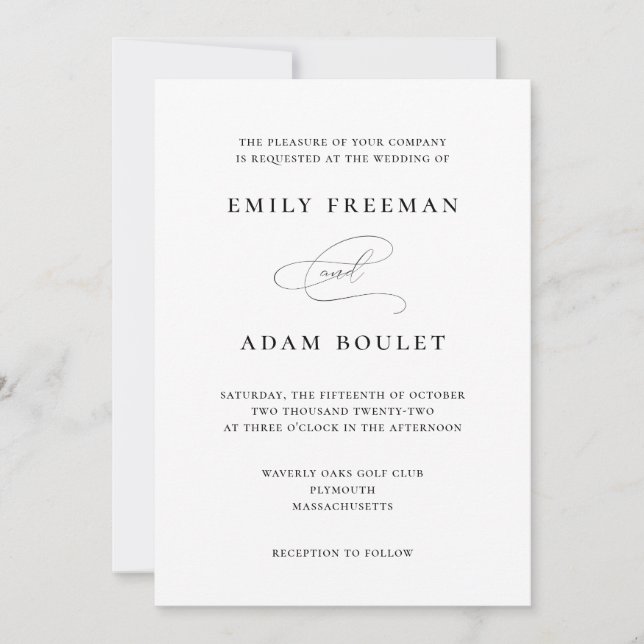 Elegant Simple Wedding Invitation (Front)