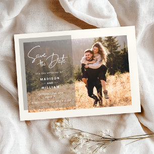 Elegant Simple Wedding Photo Save the Date Invitation