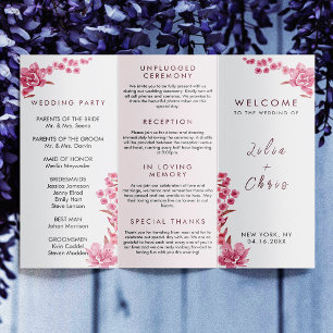 Elegant Simple Wedding Tri-fold Brochure Program