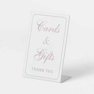 Elegant Simple White Blush Cards & Gifts Pedestal Sign