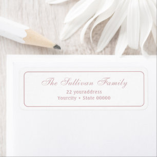 Elegant simple white blush return address label