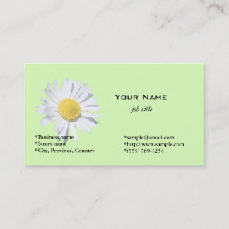 Elegant, simple white daisy flower business card