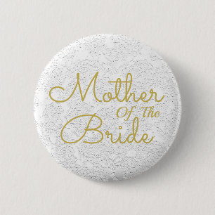 Elegant Simple White Gold Mother Of The Bride 6 Cm Round Badge
