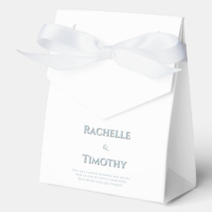Elegant Simple White Grey Editable Wedding  Favour Box