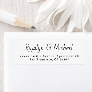 Elegant Simple White Wedding Return Address