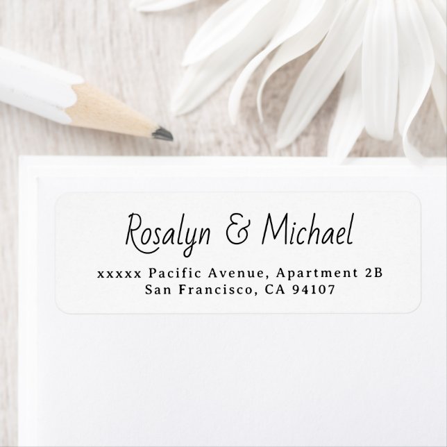 Elegant Simple White Wedding Return Address (Insitu)