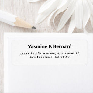 Elegant Simple White Wedding Return Address