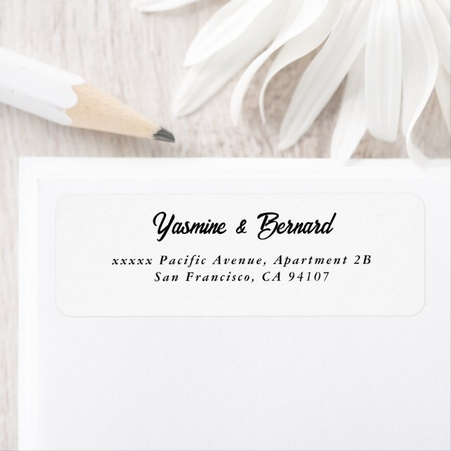 Elegant Simple White Wedding Return Address (Insitu)