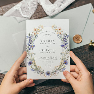 Elegant Simple Wildflower Wedding Invitation