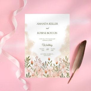 Elegant Simple Wildflower Wedding Invitation