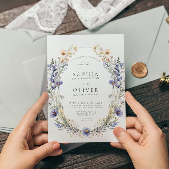 Elegant Simple Wildflower Wedding Invitation (Creator Uploaded)