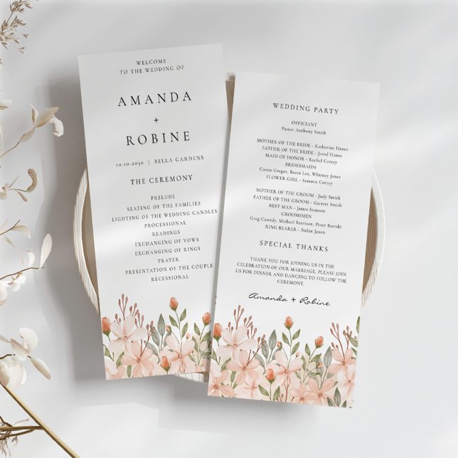Elegant Simple Wildflower Wedding Programs (Creator Uploaded)