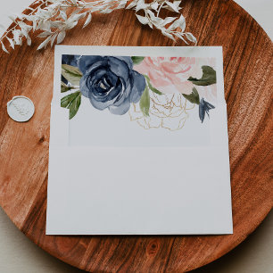 Elegant Simple Winter Floral Wedding Invitation Envelope