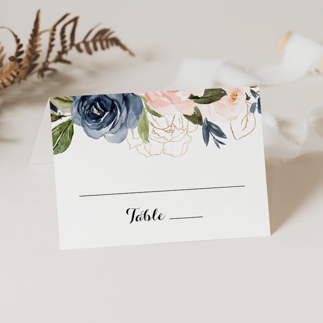 Elegant Simple Winter Floral Wedding Place Card (Creator Uploaded)