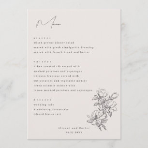 Elegant Simple With Line Art Flowers & Border Menu