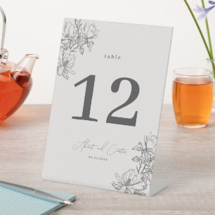 Elegant Simple With Line Art Flowers & Border Pedestal Sign