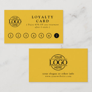 Elegant Simple Yellow & Black Customer Rewards Loyalty Card