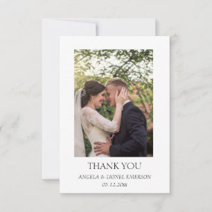 Elegant Simple Your Photo Wedding Thank You Card