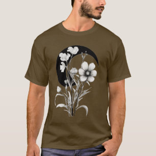 Elegant Simplicity: Solitary Bloom T-Shirt Design