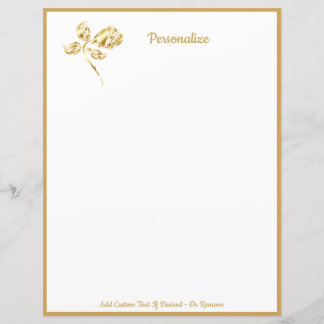 Elegant Single Gold Rose Personalised