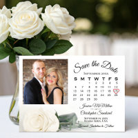 Elegant Single White Rose Wedding Calendar & Photo