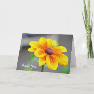 Elegant Single Yellow Orange Flower Thank You Card