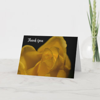 Elegant Single Yellow Rose Close Up Thank You Card