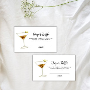 Elegant Sip See Martini Diaper Raffle Baby Shower  Enclosure Card