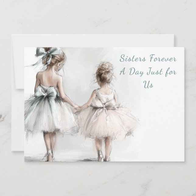 Elegant Sister Day Brunch Invitation – Pastel Art (Front)