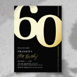 Elegant Sixty 60th Birthday Party Foil Invitation<br><div class="desc">Real foil black and gold 60th birthday party invitations featuring the number '60' in a large bold serif font,  and a modern invite template that is easy to personalise.</div>