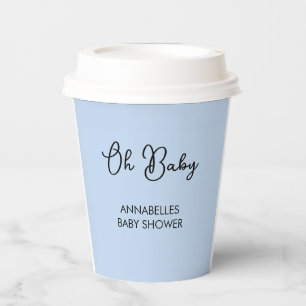 Elegant skay blue baby shower coffee paper cups