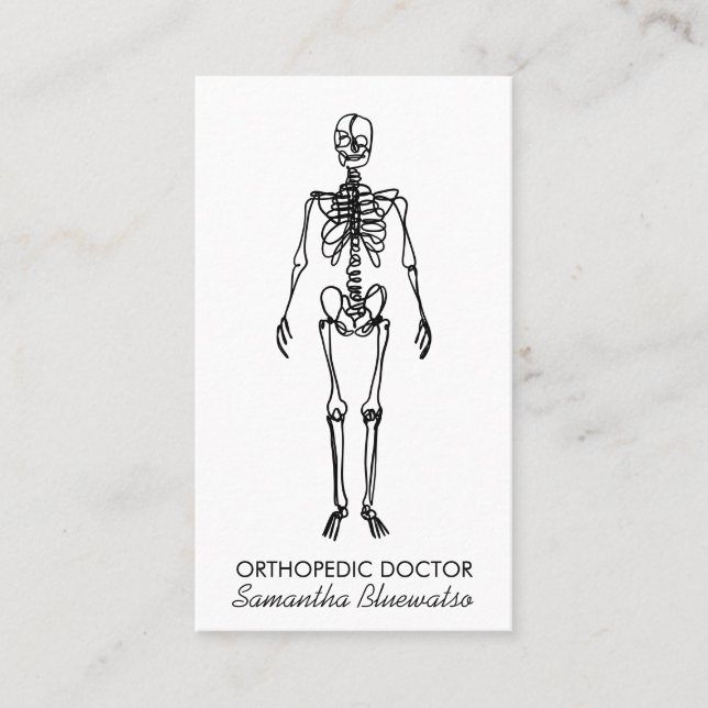 Elegant Skeleton orthopaedic doctor sculpting bone Business Card (Front)