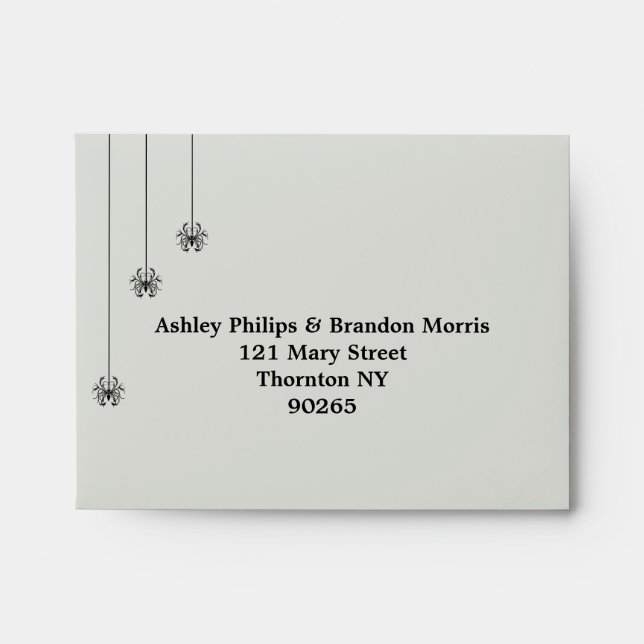 Elegant Skeletons Wedding RSVP Envelope (Front)