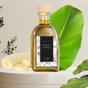 Elegant Sketch Homemade Banana Extract Label