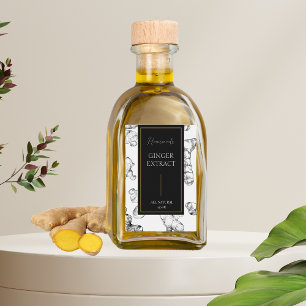 Elegant Sketch Homemade Ginger Extract Label