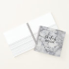 Elegant Sketchbook Your Name Script Marble