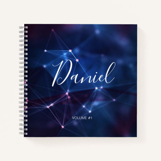 Elegant Sketchbook Your Name Script purple chic No Notebook (Front)