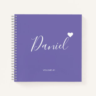 Elegant Sketchbook Your Name Script purple chic No Notebook