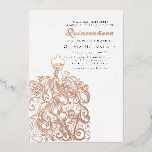 Elegant Sketched Quinceañera Dress