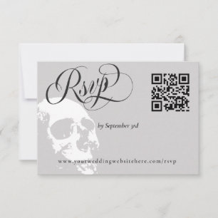 Elegant Skull Halloween Wedding RSVP Online Card