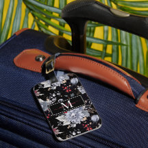 Elegant Skull Roses Silver Black