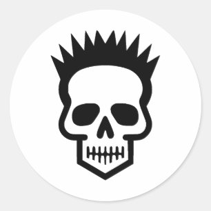 Elegant Skulls Art in Minimalist Style Classic Round Sticker