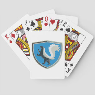 Elegant Skunk Emblem Wildlife Inspired Crest  Playing Cards