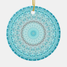 Elegant Sky Blue Crystal Mandala   