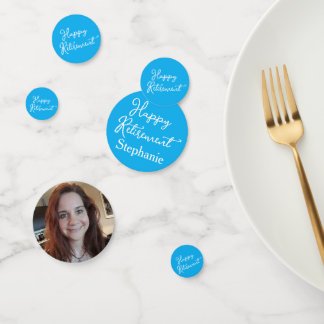 Elegant Sky Blue Happy Retirement Party Confetti